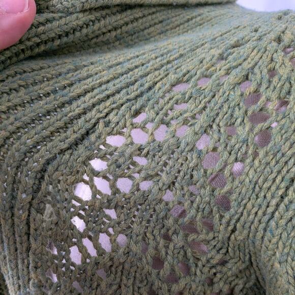 Old Navy Sweater Size M Green Y2K Shawl Collar Chunky Twilightcore Elena Bella - Picture 6 of 12